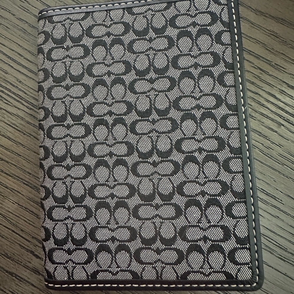 Coach Black Leather Passport Cover